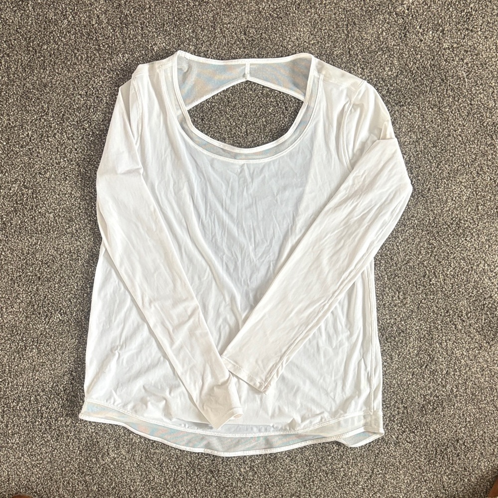 Lululemon Athletica White Long Sleeve Top